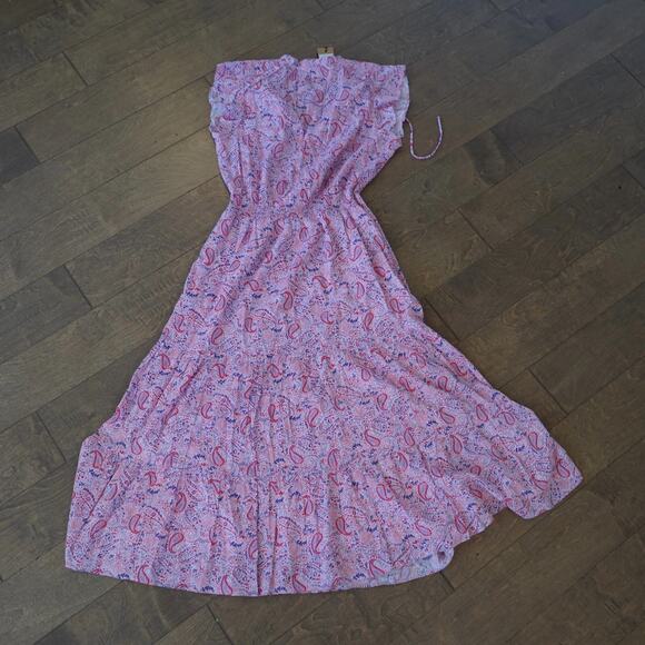 NWT‎ Hush Womens Hailey Ruffle Midi Dress In Soft Paisley Multi 12 - Picture 3 of 8